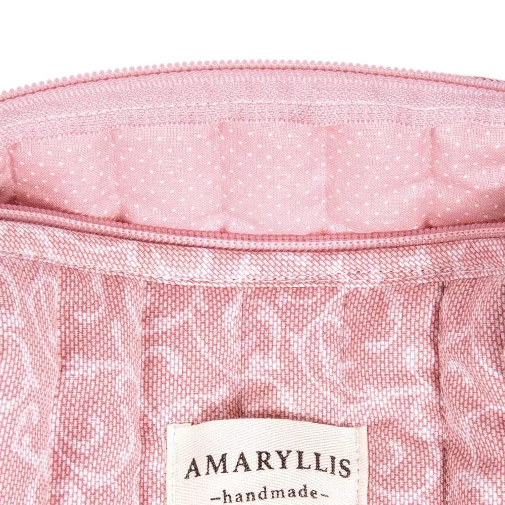 Χειροποίητο νεσεσέρ βαλιτσάκι Amaryllis σομόν λαχούρι - Image 4