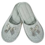 Γυναικεία παντόφλα υφασμάτινη λαχούρι μέντα βαμβακερή Ελληνικής κατασκευής