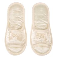 Γυναικεία παντόφλα σατέν ιβουάρ ανοιχτή δωματίου Ελληνικής κατασκευής Παντόφλες Γυναικείες Amaryllis Slippers 3