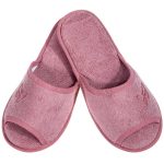 Γυναικεία παντόφλα πετσετέ ανοιχτή δωματίου σάπιο μήλο βαμβακερή Ελληνική
