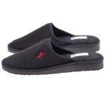 Ανδρική Παντόφλα τσελ πετσετέ μαύρη βαμβακερή Ελληνική amaryllis slippers