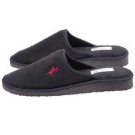 Ανδρική Παντόφλα τσελ πετσετέ μαύρη βαμβακερή Ελληνική amaryllis slippers