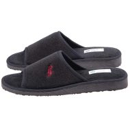 Ανδρική Παντόφλα τσελ ανοιχτή πετσετέ μαύρη βαμβακερή ελληνική amaryllis slippers