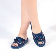 Γυναικεία παντόφλα μπλε λουλούδι ανοιχτή Ελληνικής κατασκευής Παντόφλες Γυναικείες Amaryllis Slippers 3