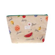 Χειροποίητο τσαντάκι νεσεσέρ καλλυντικών μπεζ φρούτα ελληνικής κατασκευής