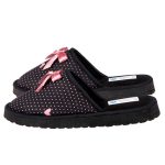 Γυναικεία παντόφλα μαύρη καρδούλα με φιόγκο Ελληνικής κατασκευής