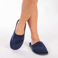 Ανδρική Παντόφλα Μπλε βελούδο Ελληνικής Κατασκευής Ανδρικές Παντόφλες Amaryllis Slippers 3