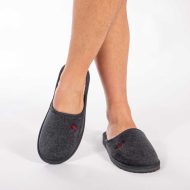 Ανδρική Παντόφλα Γκρι βελούδο Ελληνικής Κατασκευής Ανδρικές Παντόφλες Amaryllis Slippers 3