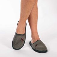Ανδρική Παντόφλα χακί βελούδο Ελληνικής Κατασκευής Ανδρικές Παντόφλες Amaryllis Slippers 3