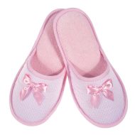 Γυναικείες Παντόφλες "Ροζ Καρό" – Χειροποίητες Ελληνικής Κατασκευής