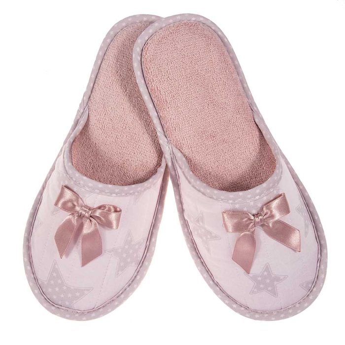 Γυναικείες Παντόφλες "Ροζ Αστέρι" – Χειροποίητες Ελληνικής Κατασκευής