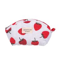 Χειροποίητο Βαμβακερό Νεσεσέρ "Πορτοφόλι" Φράουλες Amaryllis Slippers – Ελληνικής Κατασκευής