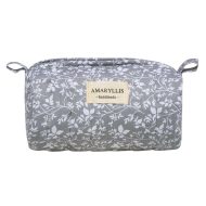 Χειροποίητο Βαμβακερό Νεσεσέρ "Μπαουλάκι" Γκρι Λουλούδι Amaryllis Slippers – Ελληνικής Κατασκευής