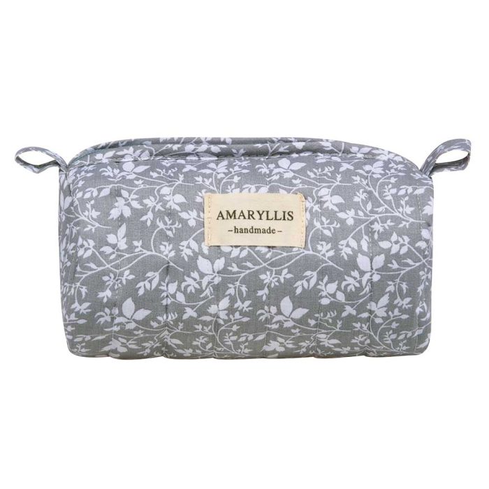 Χειροποίητο Βαμβακερό Νεσεσέρ "Μπαουλάκι" Γκρι Λουλούδι Amaryllis Slippers – Ελληνικής Κατασκευής