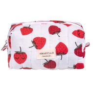 Χειροποίητο Βαμβακερό Νεσεσέρ Μεγάλο "Μπαουλάκι" Φράουλες Amaryllis Slippers – Ελληνικής Κατασκευής