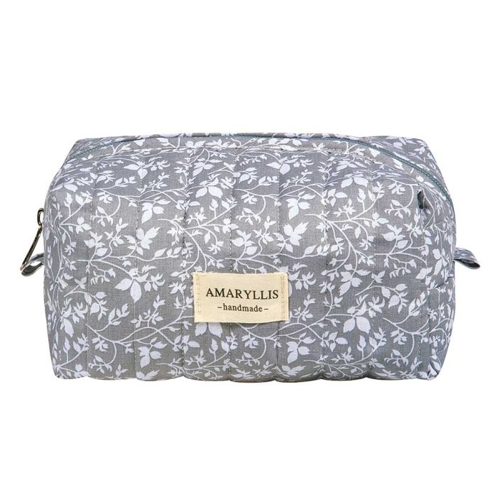 Χειροποίητο Βαμβακερό Νεσεσέρ Μεγάλο "Μπαουλάκι" Γκρι Λουλούδι Amaryllis Slippers – Ελληνικής Κατασκευής