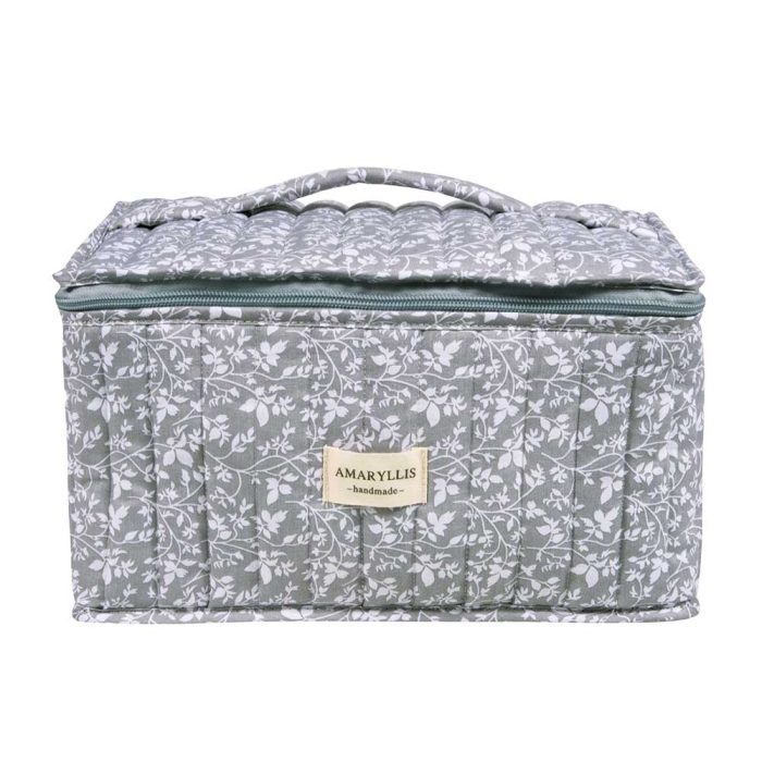 Χειροποίητο Βαμβακερό Νεσεσέρ "Βαλιτσάκι" Γκρι Λουλούδι Amaryllis Slippers – Ελληνικής Κατασκευής